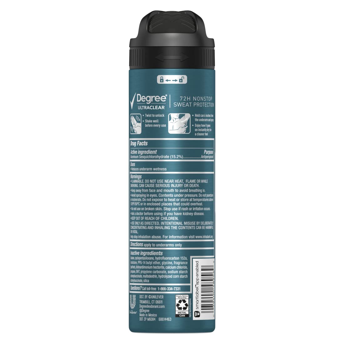 Degree Men Antiperspirant Deodorant Dry Spray Black + White 3 Count Protects from Deodorant Stains Antiperspirant for Men with MotionSense Technology 3.8 OZ - Image 2